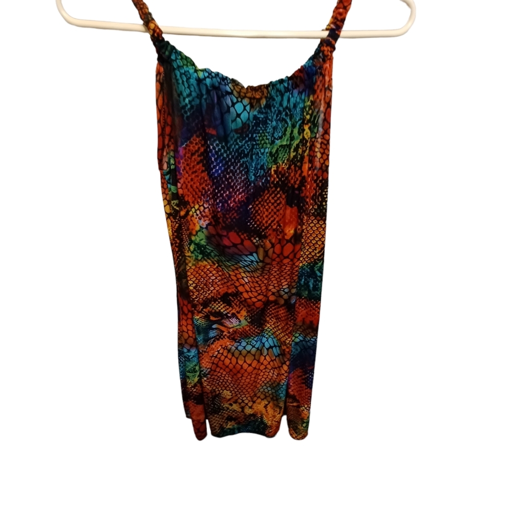 Womens multicolor animal print tank top blouse one size fits most
